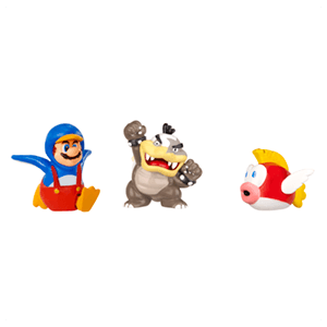Pack de 3 Figuras 2cms Nintendo: Morton Koopa, Penguin Mario y Cheep Cheep Pack de 3 Figuras 2cms Nintendo: Morton Koopa, Penguin Mario y Cheep Cheep