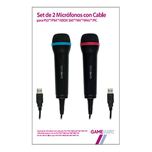 GAMEWare Set de 2 Microfonos Cable  PC - PS4 - PS3 - Wii - WiiU - X360 - Microfono