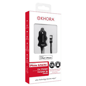 Adaptador Coche Negro para iPhone 5/6 Khora