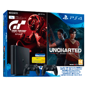 PlayStation 4 Slim 1Tb + Gran Turismo Sport + Uncharted: El Legado Perdido + 2º Dualshock 4 V2