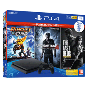 Playstation 4 Slim 1Tb + Ratchet and Clank + The Last of Us + Uncharted 4 Chasis F (REACONDICIONADO) <NO USAR>