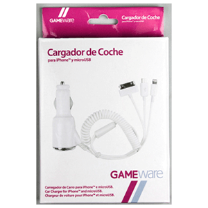 GAMEware iPhone - MicroUSB  - Cargador de coche