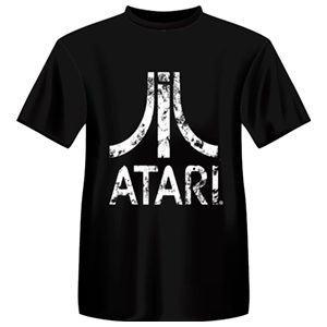 Camiseta Atari Retro Negra: Logo Atari Blanco Talla L para Merchandising en GAME.es