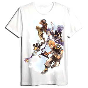 Camiseta Kingdom Hearts Blanca Personajes Talla S