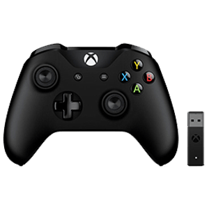 Controller Inalambrico Microsoft Negro + Adaptador para mandos sin cable para Windows
