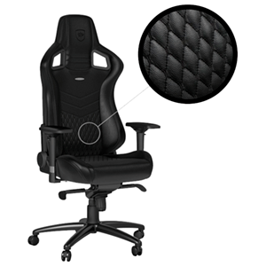 noblechairs EPIC Real Leather Negro-Negro - Silla Gaming