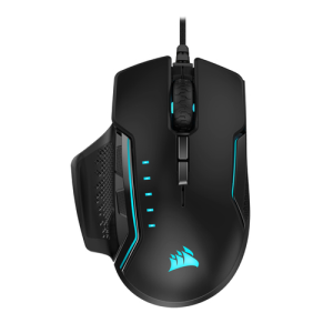 CORSAIR GLAIVE RGB PRO Negro 18000 DPI - Ratón Gaming
