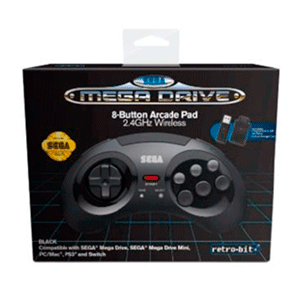 Mando Oficial Mega Drive Mini 8 Botones Arcade Pad 2.4 GHz Wireless