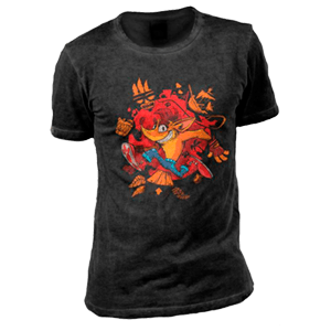 Camiseta Crash Bandicoot Negra Oil Wash Talla XL para Merchandising en GAME.es