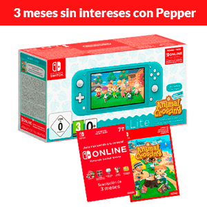 Nintendo Switch Lite Azul Turquesa + Animal Crossing + 3 Meses Nintendo Online