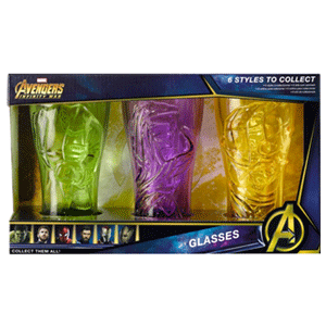Set de Vasos Marvel: Hulk, Thor y Groot