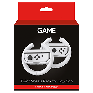 GAME GM676 Pack de 2 Volantes blancos para Joy-Con Switch