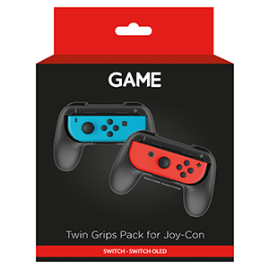 GAME GM683 Pack de 2 Grips negros para Joy-Con Switch