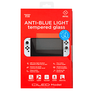 Protector de Cristal Templado anti luz azul para NSW OLED FR-Tec