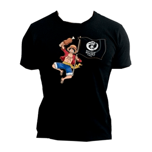 Camiseta One Piece: Luffy 1000 Logs Negra Talla XL