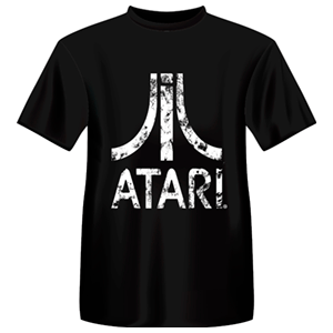 Camiseta Atari Retro Negra: Logo Atari Blanco Talla XL