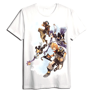 Camiseta Kingdom Hearts Blanca Personajes Talla XL