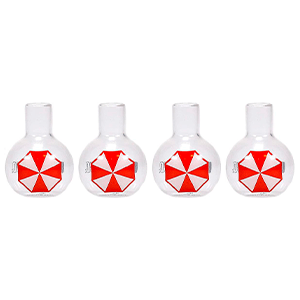 Set de 4 Minivasos Cristal Resident Evil: Umbrella Corp