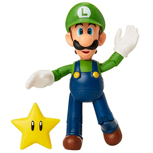 Figura Luigi Poder de Estrella 10 cm & Super Estrella