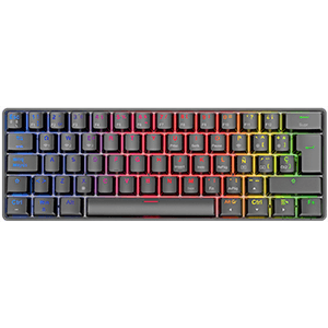 Teclado Bluetooth recargable con iluminación multicolor, compacto