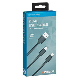 Cable de Carga USB-C para 2 Mandos Indeca Gaming