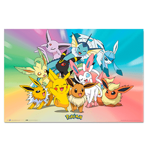 Póster Pokémon: Evoluciones de Eevee: Gotta Cath,em All! para Merchandising en GAME.es