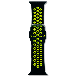 Correa Apple Watch Silicona deportivo 42-44-45 mm Negro-Amarillo
