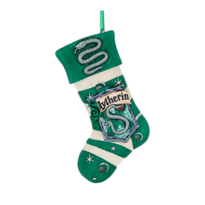 Adorno de Navidad Harry Potter: Calcetín de Slytherin