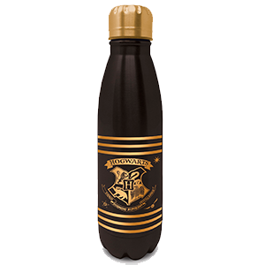 Botella Metal Negra Harry Potter: Escudo y Rayas