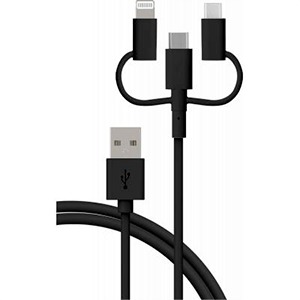 Cable Carga Triple MicroUSB - USBC - Iphone 1.2m Bigben