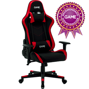 GAME Racing Pro GT325 Tela Negro-Rojo - Silla Gaming