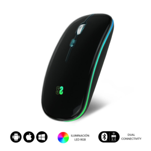 Subblim LED Dual Flat Mouse Wireless Negro - Raton
