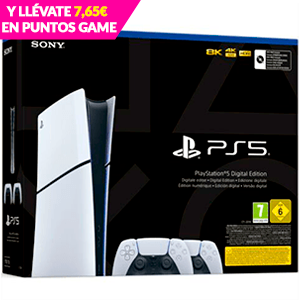 PlayStation 5 Digital Slim Chassis D + Mando Inalámbrico DualSense Blanco en GAME.es