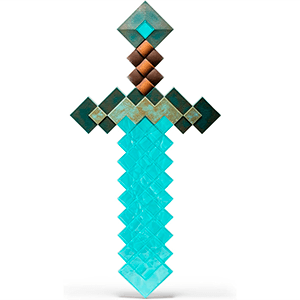 Réplica Espada con iluminacion Minecraft de Diamante 50 cm