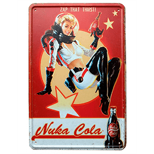 Placa Metálica Fallout: Nuka Cola Girl