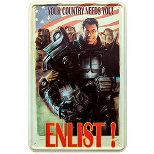 Placa Metálica Fallout: Enlist