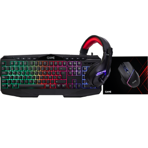 GAME PK3 Pack Gaming 4in1 RGB - Teclado + Ratón + Alfombrilla + Auriculares