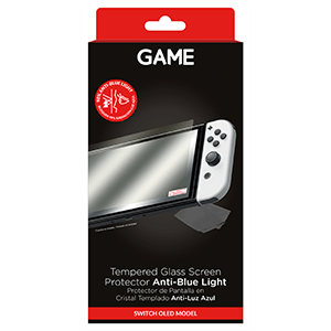 GAME GM33608 Cristal templado 9H anti luz azul para NSW OLED para Nintendo Switch en GAME.es