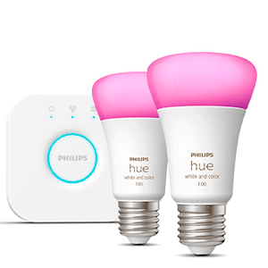 Philips Hue - Kit inicio 2 bombillas LED inteligentes A60 E27 RGB 9W + Hue Bridge para PC GAMING en GAME.es