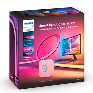 Philips Hue - Kit de inicio Tira de luces LED Hue Play Gradient RGB para PC - 32-34" + Hue Bridge para PC GAMING en GAME.es