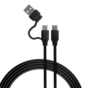 Cable USB-C de Carga y Datos para Mando FR-Tec (doble conexión USB-A y C)