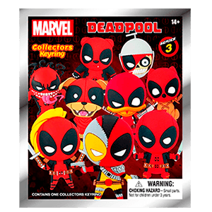 MARVEL Deadpool Series 2 – Portachiavi Misteriosi In Schiuma 3D, Confezione Da 24 – Personaggi A Sorpresa, Altezza 7,6 Cm