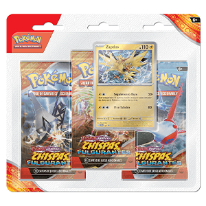 Pack de 3 sobres Pokemon Chispas Fulgurantes (Castellano)