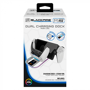 Cargador Dual con luz RGB para PS Portal y DualSense Ardistel Blackfire