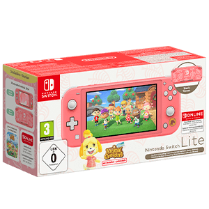 Nintendo Switch Lite Coral + Animal Crossing + 12 Meses Nintendo Online