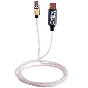 Cable Luminoso 1.2m USB A - USB C Licencia Rick and Morty