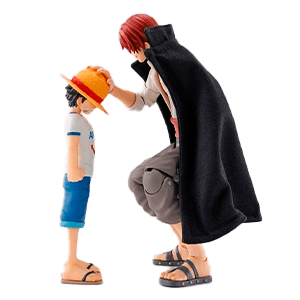 Figura One Piece Shanks y Monkey D. Luffy niño de 16,5 cm y 10 cm