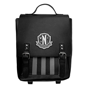 Mochila Wednesday Nevermore Academy de color negro 32 cm