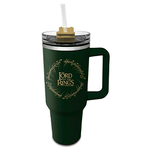 Vaso termo de acero inoxidable con pajita El Señor de los anillos de 1180 ml