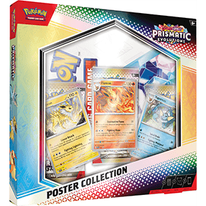 Pack de cartas con poster Pokemon Escarlata y Púrpura Evoluciones Prismáticas (Inglés)